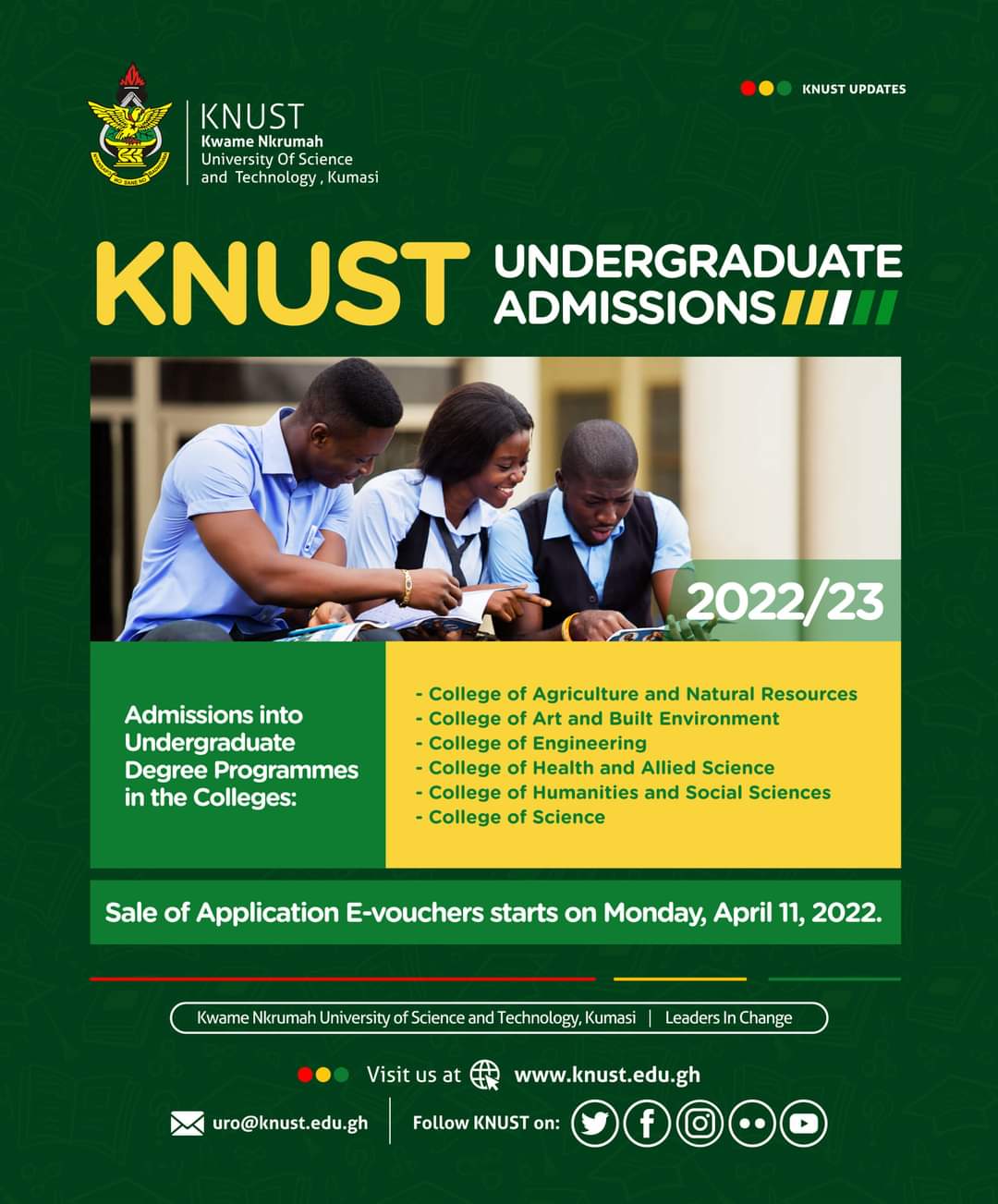KNUST Opens Undergraduate Admission For 2022/2023; Check How to Apply