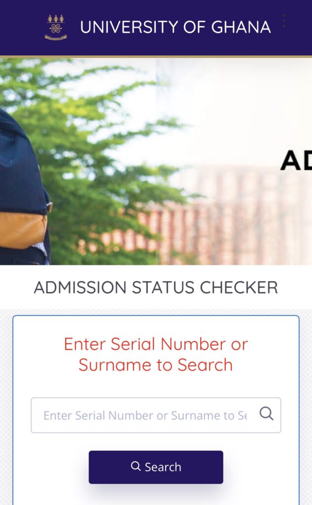 UG Admission Status Checker.