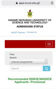 HOW TO CHECK YOUR 2022/2023 KNUST ADMISSION STATUS